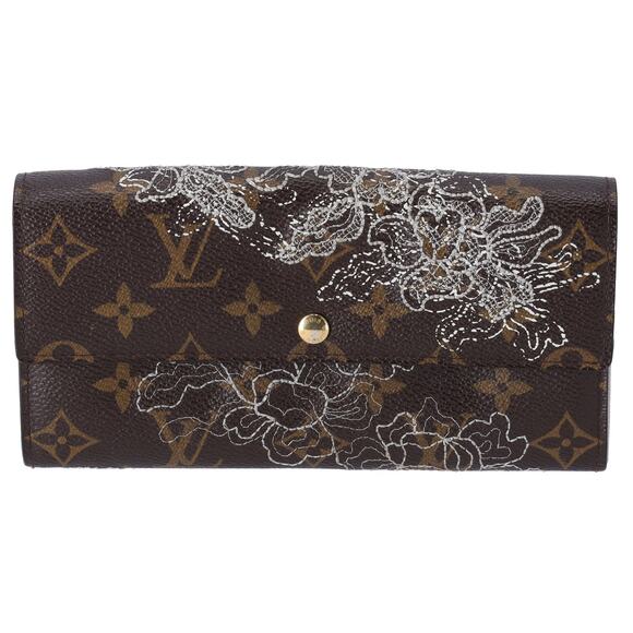 Louis Vuitton Monogram Dentelle Sarah Wallet Brown Silver - Picture 1 of 6